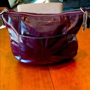Coach hobo bag- purple patent leather